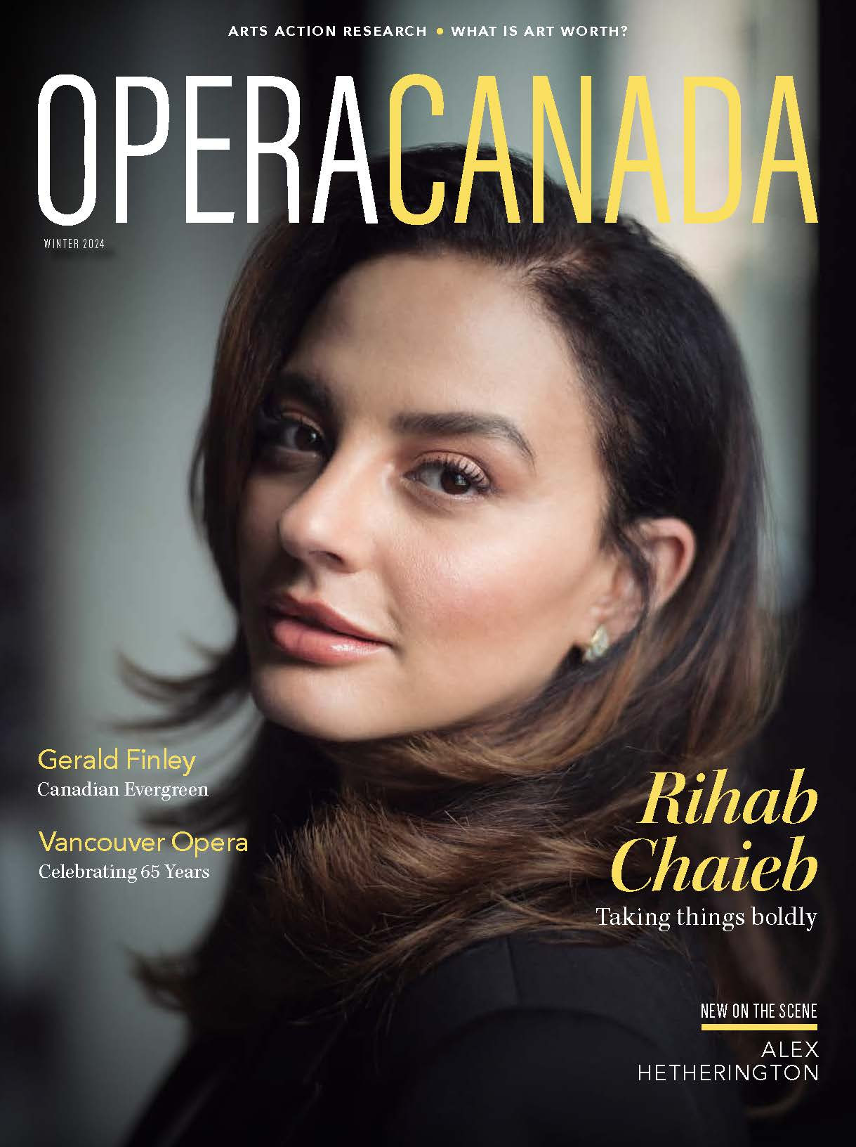 Rihab Chaieb, mezzo soprano, Opera Canada, cover, cover story, writing, professional work, interview, exchange, opera, publication